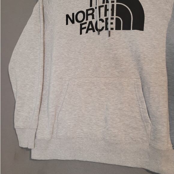 The North Face Women’s M Half Dome Hoodie Light Grey Heather Black Logo EUC - Picture 5 of 12